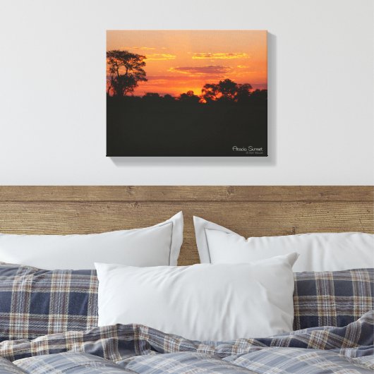 Acacia Sunset Canvas Afdruk (Insitu (Slaapkamer))