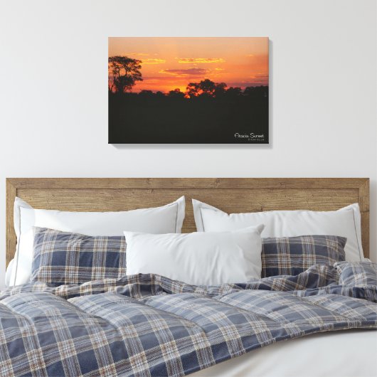 Acacia Sunset Canvas Afdruk (Insitu (Slaapkamer))
