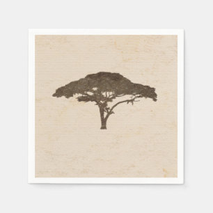 Acacia Tree African Safari Vintage Wedding Servet