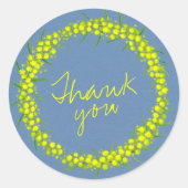 Acacia yellow wattle bruiloft bedankt ronde sticker (Voorkant)