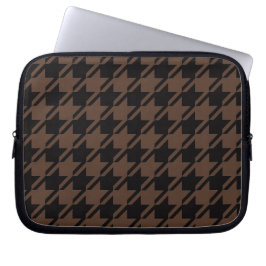  Academia Black en Brown Houndstooth Laptop Sleeve