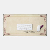 Academia Burgundy Quill Author Writer Desk Mat (Keyboard & Muis)