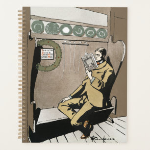 Academia Sombre Lecture de Noël Vintage Art Homme