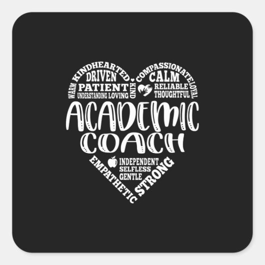 Academic coach, Instructional coach Vierkante Sticker (Voorkant)