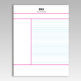 Academic School Monogram Name Lecture Notepad Notitieblok