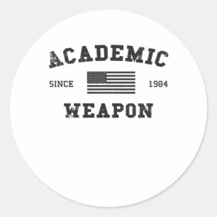 Academic Weapon Classic Funny Meme Ronde Sticker