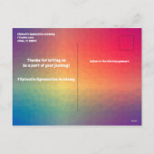 Académie de gymnastique aux étudiants Carte postal (Dos)