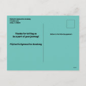 Académie de gymnastique aux étudiants Carte postal (Dos)