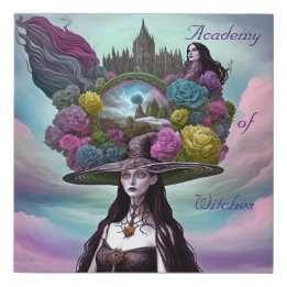 Academie van heksen fantasie digitale kunst imitatie canvas print