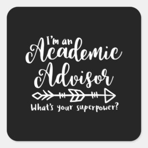Academisch adviseur, universitair adviseur vierkante sticker