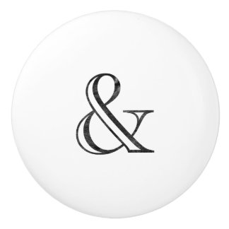 Academy Engraved Ampersand Black Keramische Knop