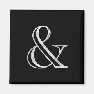 Academy Engraved Ampersand White Magneet