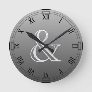 Academy Engraved Ampersand White Ronde Klok