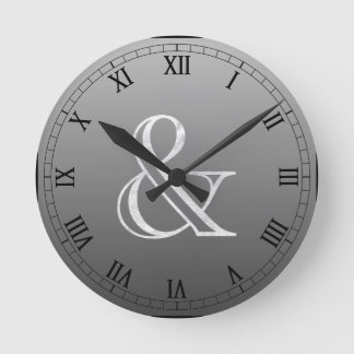 Academy Engraved Ampersand White Ronde Klok