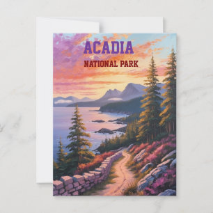 Acadia Autumn Cliffs Coastal Maine Travel Briefkaart