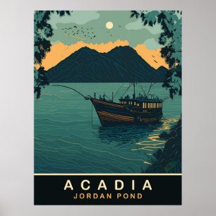 Acadia, Jordan Pond, Reizen Poster