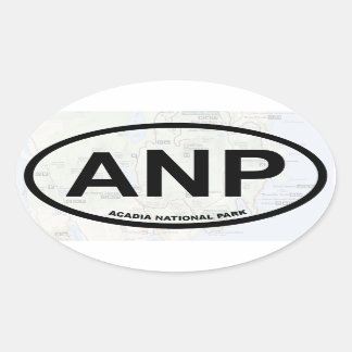Acadia kaart sticker (zwarte tekst)