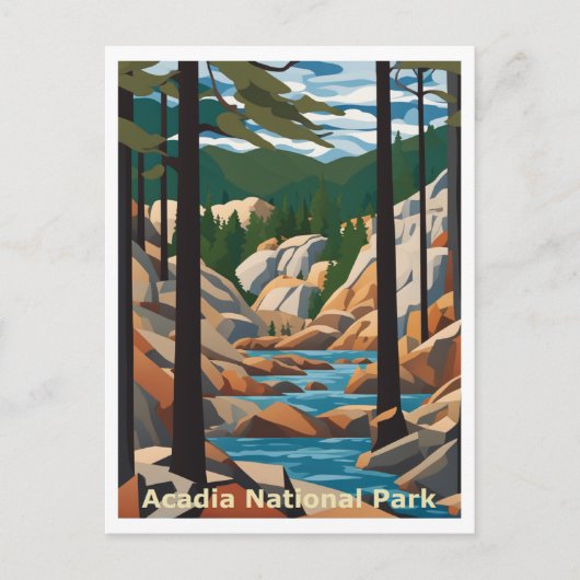 Acadia Maine Abstract grafisch ontwerp Briefkaart (Voorkant)