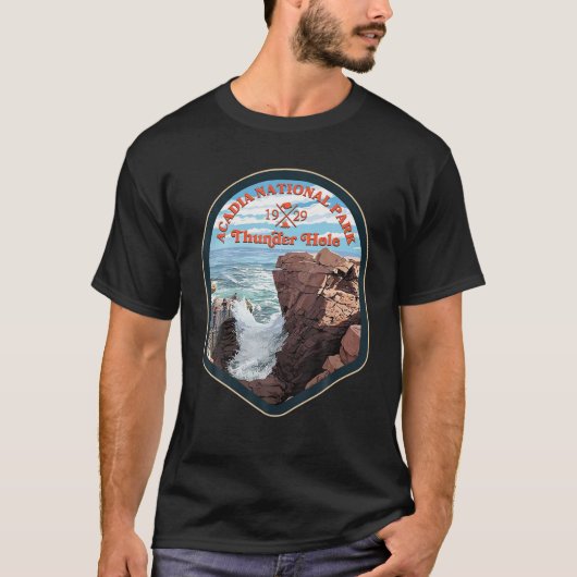 Acadia Nation Park Thunder Hole Hiking 1929 T-shirt (Voorkant)