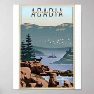 Acadia Nationaal Park Litho Kunstwerk Poster
