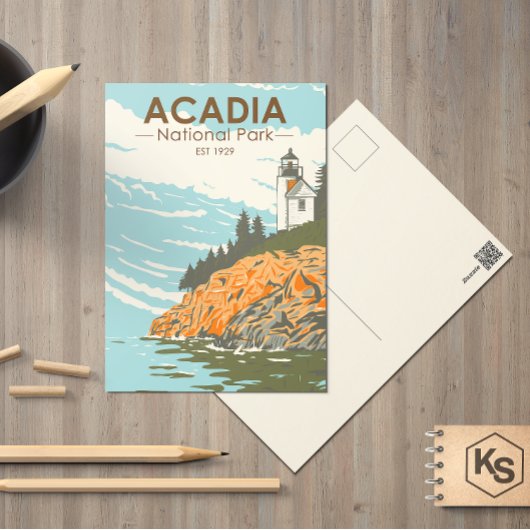 Acadia National Park Bar Harbor Lighthouse Briefkaart