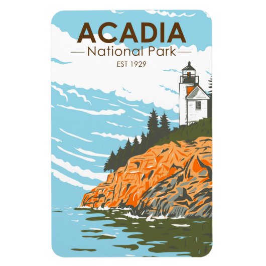 Acadia National Park Bar Harbor Lighthouse Magneet (Verticaal)