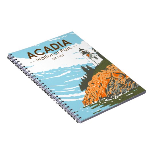 Acadia National Park Bar Harbor Lighthouse Notitieboek (Rechterzijde)