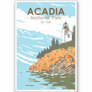 Acadia National Park Bar Harbor Lighthouse Sticker