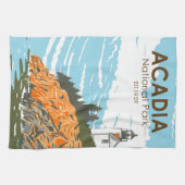 Acadia National Park Bar Harbor Lighthouse Theedoek (Horizontaal)