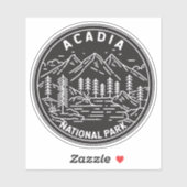Acadia National Park Bar Harbor Monoline Sticker (Vel)