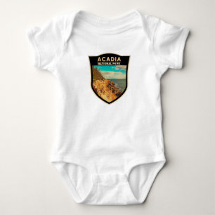 Acadia National Park Bar Harbor Waterverf Badge Romper