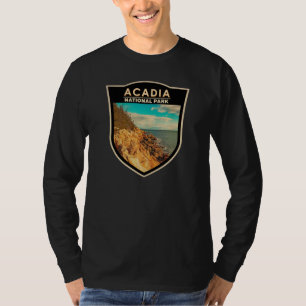 Acadia National Park Bar Harbor Waterverf Badge T-shirt