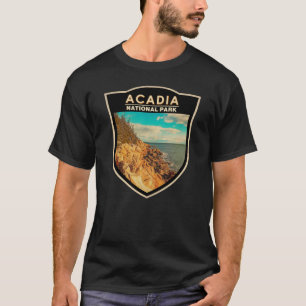 Acadia National Park Bar Harbor Waterverf Badge T-shirt