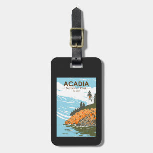 Acadia National Park Bar Harbour Lighthouse Maine Bagagelabel
