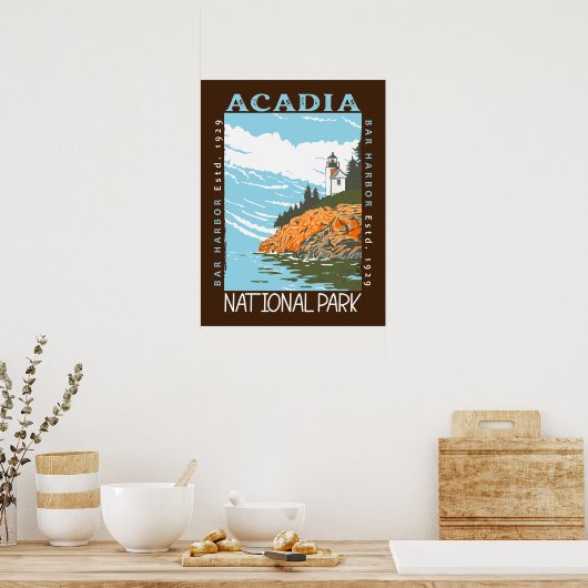 Acadia National Park Bar Harbour Lighthouse  Poster (Keuken)
