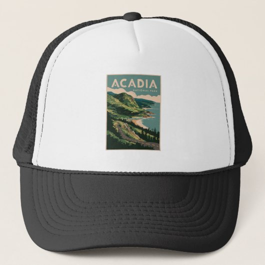 Acadia National Park Coastline Trucker Pet (Voorkant)