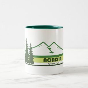 Acadia National Park Green Stripes Tweekleurige Koffiemok