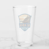 Acadia National Park Illustratie Retro Badge Glas (Achterkant)