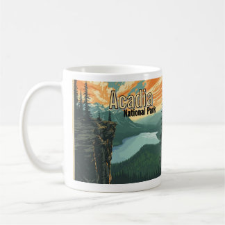 Acadia National Park Illustratie Retro Koffiemok