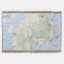 Acadia National Park-kaart gooit dekens