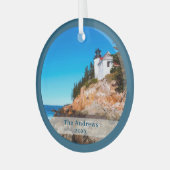 Acadia National Park Lighthouse Glas Ornament (Voorkant links)
