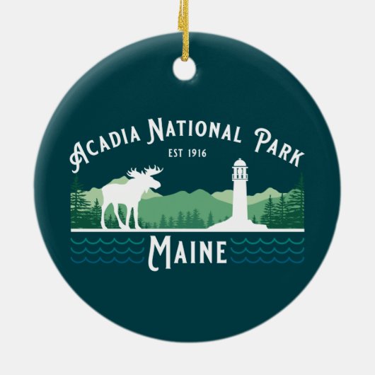 ACADIA NATIONAL PARK LIGHTHOUSE HOLIDAY ORNAMENT (Achterkant)