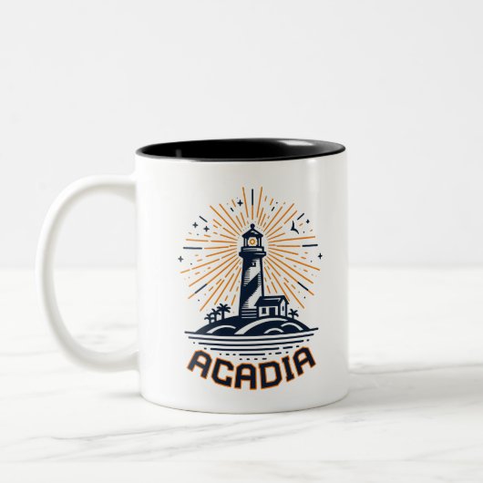 Acadia National Park Lighthouse Sunrise Tweekleurige Koffiemok (Links)