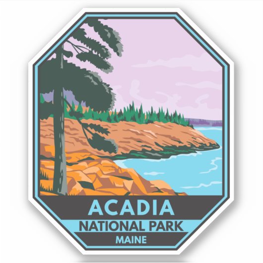 Acadia National Park Maine Bar Harbour  Sticker (Voorkant)