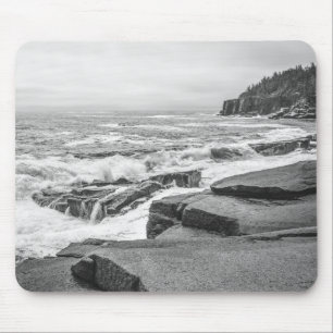 Acadia National Park Maine Coast Black and White Muismat