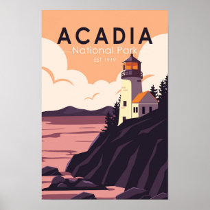 Acadia National Park Maine Lighthouse Poster