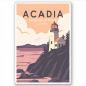 Acadia National Park Maine Lighthouse  Sticker (Voorkant)