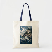 Acadia National Park Maine Moderne Houtsnede Reis