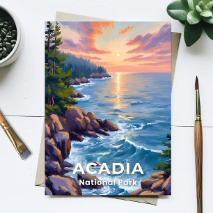 Acadia National Park Maine Schilderkunst Reis Ku Briefkaart