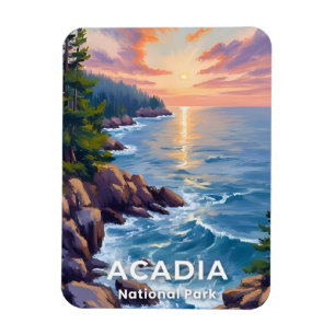 Acadia National Park   Maine Schilderkunst Reis Ku Magneet